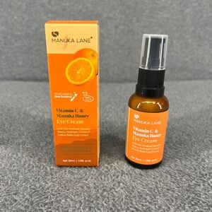 Manuka Lane Eye Cream Orange Vitamin‎ C Manuka Honey Brightening 1 oz